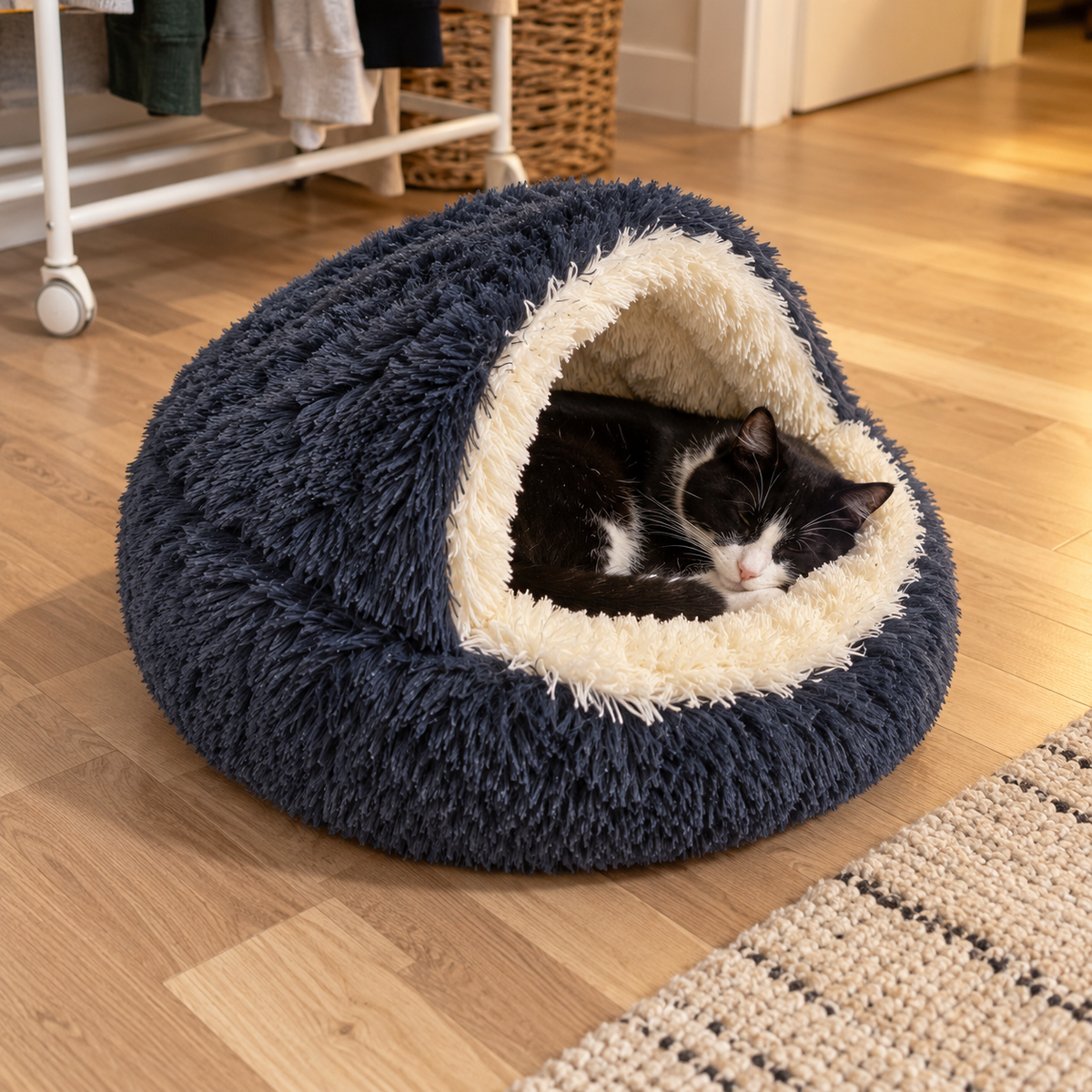 Cozy Cave Hooded Cat Bed