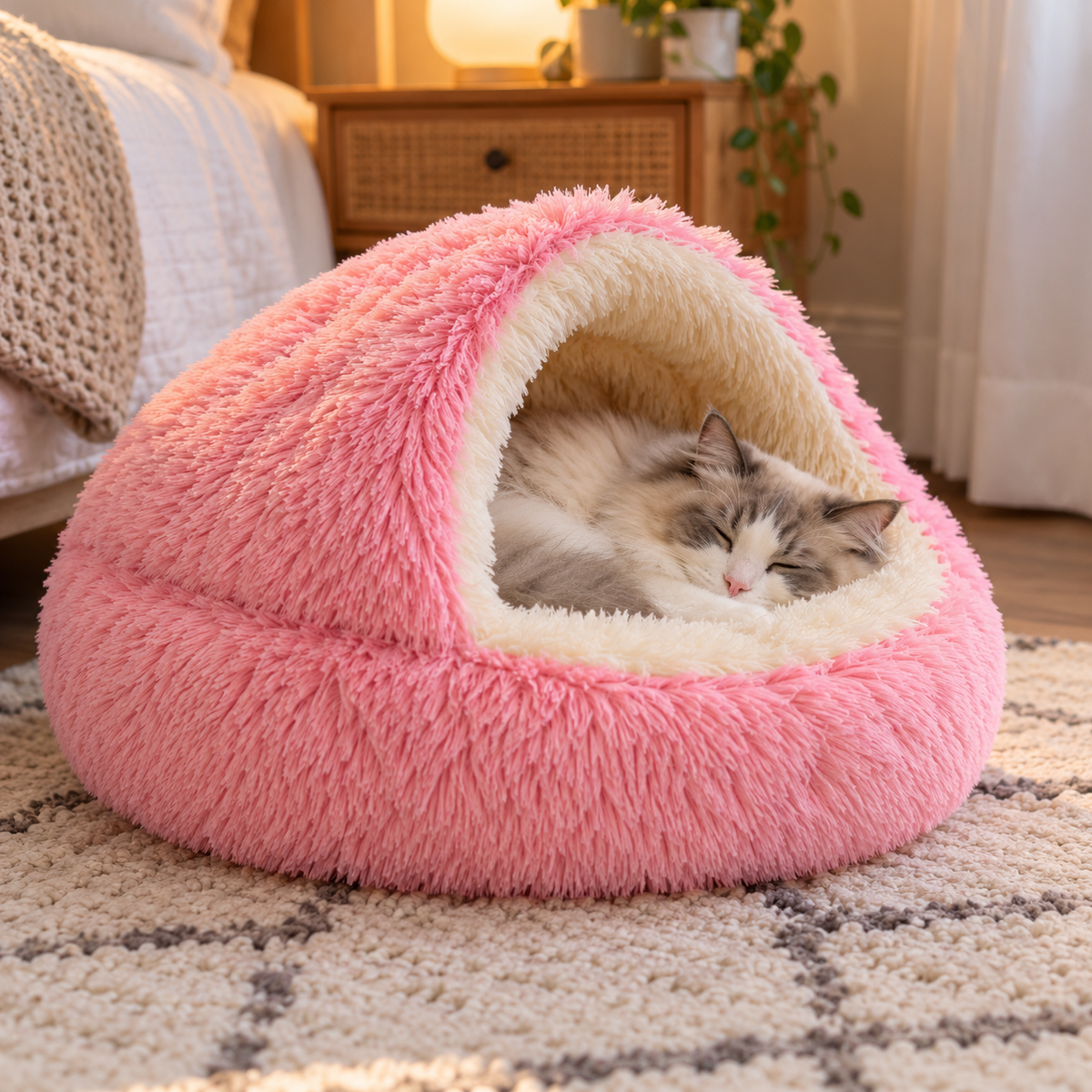 Cozy Cave Hooded Cat Bed